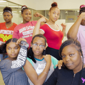 girls flexing